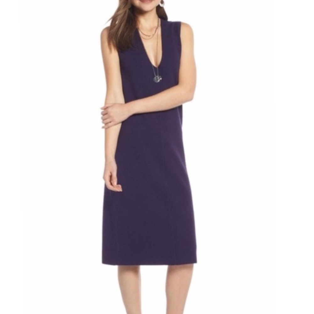 Something Navy knit sweater plunging v-neck midi dress size small
